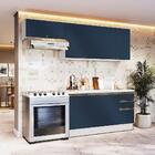 Armário De Cozinha Completa 100% Mdf 240cm Branco/azul Profun