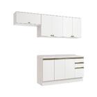 Armário De Cozinha Completa 100% Mdf 240cm Branco Celeste Kap