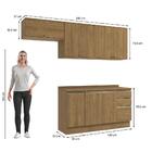 Armário De Cozinha Completa 100% Mdf 240cm Nogueira Celeste K