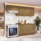 Armário De Cozinha Completa 100% Mdf 240cm Nogueira Celeste K