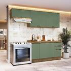Armário De Cozinha Completa 100% Mdf 240cm Nogueira/verde Cel