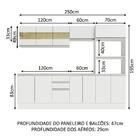 Armário De Cozinha Completa 100% Mdf 250 Cm Frentes Branco Sm