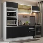 Armário De Cozinha Completa 100% Mdf 250cm Branco/preto Acord