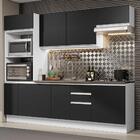 Armário De Cozinha Completa 100% Mdf 250cm Branco/preto Acord