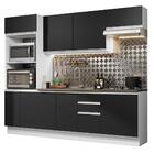 Armário De Cozinha Completa 100% Mdf 250cm Branco/preto Acord