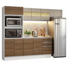 Armário De Cozinha Completa 100% Mdf 250cm Branco/rustic/crem