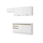 Armário De Cozinha Completa 100% Mdf 260cm Branco Celeste Kap