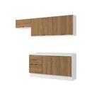 Armário De Cozinha Completa 100% Mdf 260cm Branco/nogueira Ce