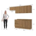 Armário De Cozinha Completa 100% Mdf 260cm Nogueira Celeste K