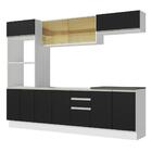 Armário De Cozinha Completa 100% Mdf 270cm Branco/preto Acord