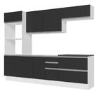 Armário De Cozinha Completa 100% Mdf 270cm Branco/preto Acord