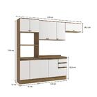 Armário De Cozinha Completa 100% Mdf 270cm Nogueira/branco Ce