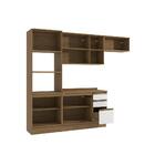 Armário De Cozinha Completa 100% Mdf 270cm Nogueira/branco Ce