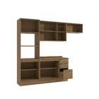 Armário De Cozinha Completa 100% Mdf 270cm Nogueira Celeste K