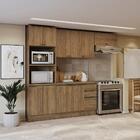 Armário De Cozinha Completa 100% Mdf 270cm Nogueira Celeste K