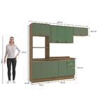 Armário De Cozinha Completa 100% Mdf 270cm Nogueira/verde Cel