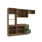 Armário De Cozinha Completa 100% Mdf 270cm Nogueira/verde Cel