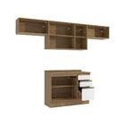 Armário De Cozinha Completa 100% Mdf 280cm Nogueira/branco Ce