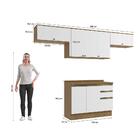 Armário De Cozinha Completa 100% Mdf 280cm Nogueira/branco Ce