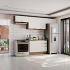 Armário De Cozinha Completa 100% Mdf 280cm Nogueira/branco Ce
