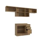 Armário De Cozinha Completa 100% Mdf 280cm Nogueira Celeste K