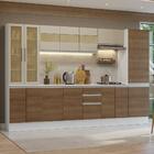 Armário De Cozinha Completa 100% Mdf 290 Cm Branco/rustic/cre