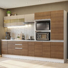 Armário De Cozinha Completa 100% Mdf 300cm Branco/rustic/crem