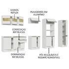 Armário De Cozinha Completa 100% Mdf 300cm Frentes Branco Sma
