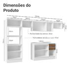 Armário De Cozinha Completa 100% Mdf 310 Cm Branco/rustic/cre