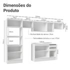Armário De Cozinha Completa 100% Mdf 310 Cm Branco Smart 01