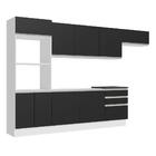 Armário De Cozinha Completa 100% Mdf 330cm Branco/preto Acord