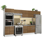 Armário De Cozinha Completa 100% Mdf 350cm Rustic/branco Acor