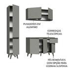 Armário De Cozinha Completa 160cm Cinza Nice Madesa 01