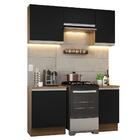 Armário De Cozinha Completa 160cm Rustic/preto Glamy Madesa 07