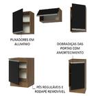 Armário De Cozinha Completa 160cm Rustic/preto Glamy Madesa 07