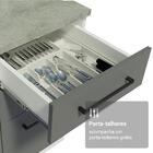 Armário De Cozinha Completa 190cm Com Cristaleira Branco/cinz