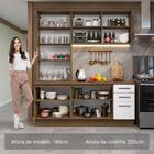 Armário De Cozinha Completa 190cm Com Cristaleira Rustic/bran