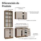 Armário De Cozinha Completa 190cm Com Cristaleira Rustic/crem