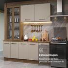 Armário De Cozinha Completa 190cm Com Cristaleira Rustic/crem