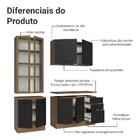 Armário De Cozinha Completa 190cm Com Cristaleira Rustic/pret