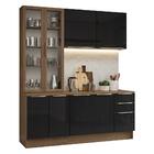 Armário De Cozinha Completa 190cm Rustic/preto Lux Madesa 02