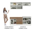 Armário De Cozinha Completa 200cm Branco/rustic/crema Glamy M