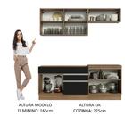 Armário De Cozinha Completa 200cm Rustic/preto Glamy Madesa 07