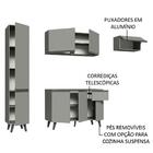 Armário De Cozinha Completa 220cm Cinza Nice Madesa 01