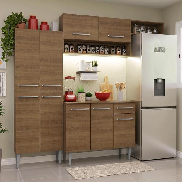 Armário De Cozinha Completa 229cm Rustic Emilly Madesa 18 | Leroy Merlin