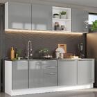 Armário De Cozinha Completa 240cm Branco/cinza Lux Madesa 05