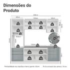 Armário De Cozinha Completa 240cm Branco/cinza Lux Madesa 08