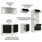 Armário De Cozinha Completa 240cm Branco/preto Topazio Madesa