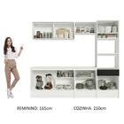 Armário De Cozinha Completa 240cm Branco/preto Topazio Madesa