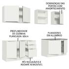 Armário De Cozinha Completa 240cm Branco Veludo Lux Madesa 05
